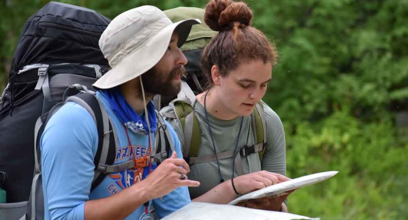 adults unplug on outdoor trip in maine